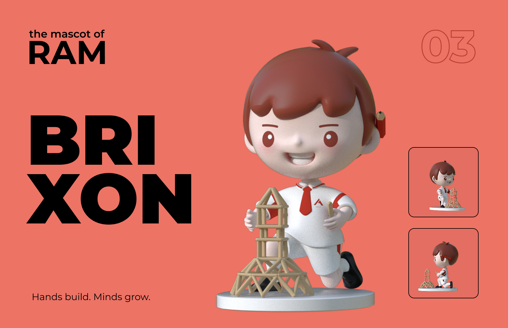 RAM mascot concept emphasizing school spirit poses